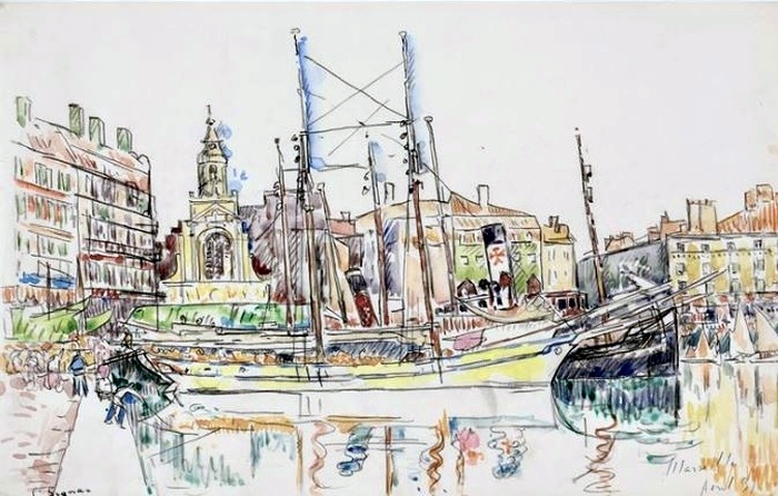 Vieux port Marseille par  Paul Signac