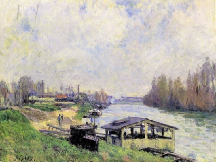 Lavoir &agrave; Billancourt  par Alfred Sisley